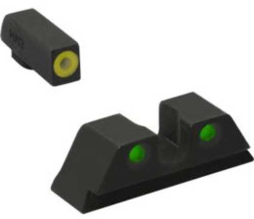 Meprolight USA Hyper-Bright Day/Night Tritium Sights Taurus G3C Fixed Yellow Green Black Frame