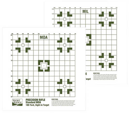 Tacshield 03731 Sport Ridge Sight-In Targets MOA And Mil-Dot Premium Durable Paper 16" X 25 Per Pkg