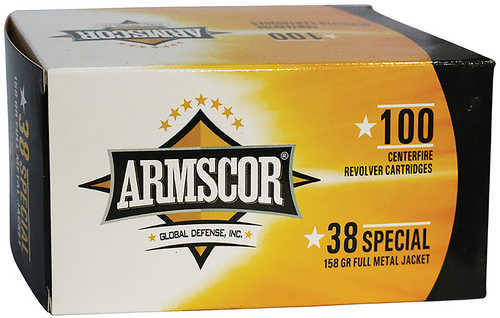 38 Special 158 Grain Full Metal Jacket 100 Rounds Armscor Ammunition