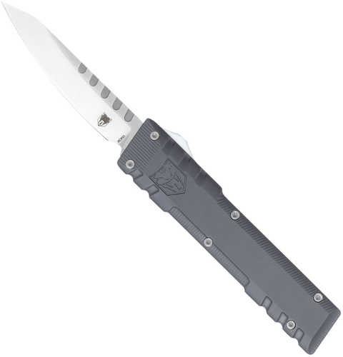 CobraTec Knives Gentlemen's 2.80" OTF Drop Point Plain 154Cm SS Blade Gray Anodized Aluminum Handle