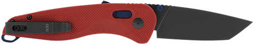 S.O.G Aegis AT 3.13" Folding Tanto Plain Titanium Nitride Cryo D2 Steel Blade Grn Rescue Red W/Indigo Accen