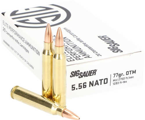 5.56mm Nato 77 Grain Open Tip Match 20 Rounds Sig Sauer Ammunition