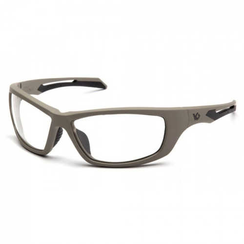 Pyramex VGST1310T Howitzer Glasses Clear Lens Anti-Fog Tan Frame