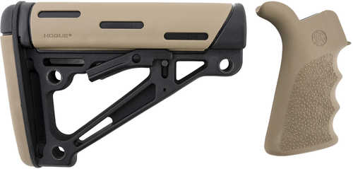 Hogue 15356 Overmolded Collapsible Buttstock Black Synthetic Flat Dark Earth Rubber &