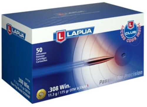 Lapua Rifle Ammo  308 Winchester 175Gr Scenar-L OTM Bx/50