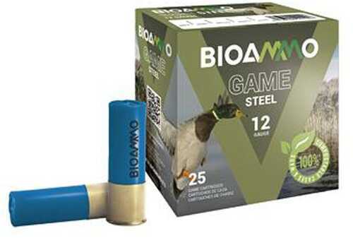 BIOAMMO Steel Game Waterfowl Shotshells 12Ga 2-3/4" 1-1/16Oz 1295 Fps #3 25/ct