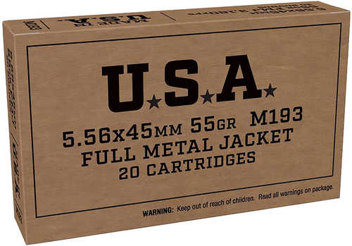 Winchester USA Target 5.56X45mm Nato 55 Gr Full Metal Jacket (FMJ) 20 Per Box