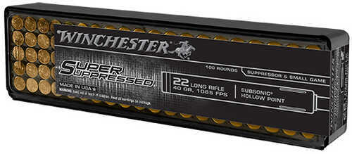 Winchester Ammo Sup22LRHP Super Suppressed 22 LR 40 Gr Lead Hollow Point (LHP) 100 Bx/2 Cs