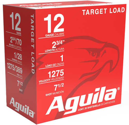 Aguila Target Shotshells 12 Ga 2-3/4" 1Oz 1275 Fps #7.5 25/ct