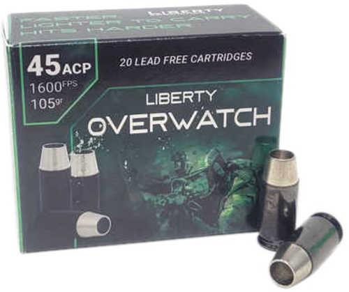 Liberty Ammo Overwatch 45 ACP +P 105 Grain Hollow Point CP 20 Rounds