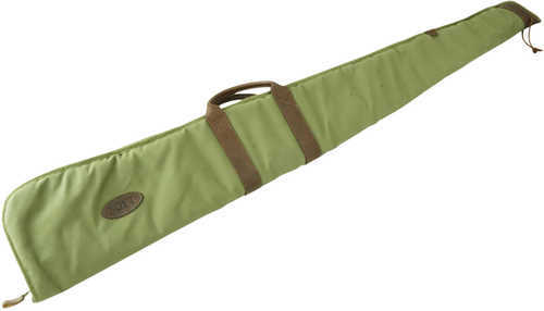 Boyt Harness GCSGUS52 Canvas Shotgun Case 52" Green Waxed Canvas With Tanned Leather Accents, Quilted Flannel Lining