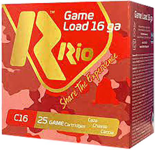 Rio Ammunition Game Load 16 Gauge 2 3/4" 1-1/8 Oz 8 Shot 25 Round Box