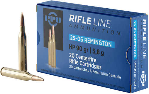 PPU Standard Rifle 25-06 Rem 90 gr Hollow Point Ammo 20 Round Box