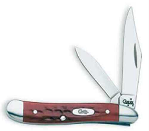 Case 00781 Peanut Medium 2.10"/1.53" Folding Clip Point/Pen Plain Mirror Polished Tru-Sharp SS Blade Corn Cob Jigged Old