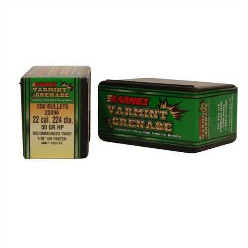 Barnes 22 Caliber 50 Grains Varmint Grenade 250/Box