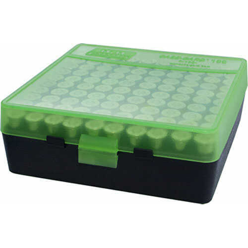 MTM P100916T Case-Gard P-100 Ammo Box 1.22" Max OAL 100 rd Clear Green/Black