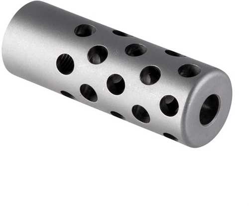 Gentry Custom Quiet Muzzle Brake 30 Caliber .308 5/8-24 Threads  Silver Stainless Steel