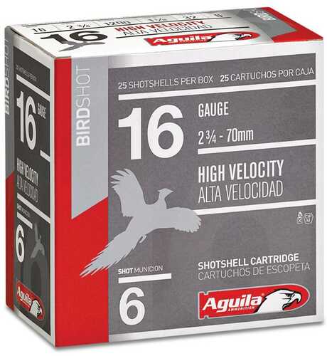 Aguila High Velocity Shotshells 16 Ga 2-3/4" 1Oz 1200 Fps #6 25/ct