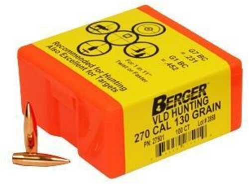 Berger Match Grade Hunting Bullets .270 Cal .277" 130 Gr VLD Hunter 100/Box