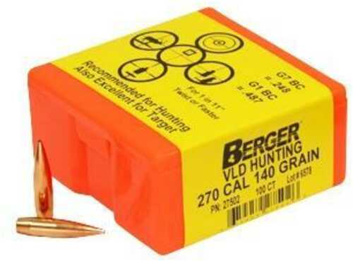 Berger Match Grade Hunting Bullets .270 Cal .277" 140 Gr VLD Hunter 100/Box