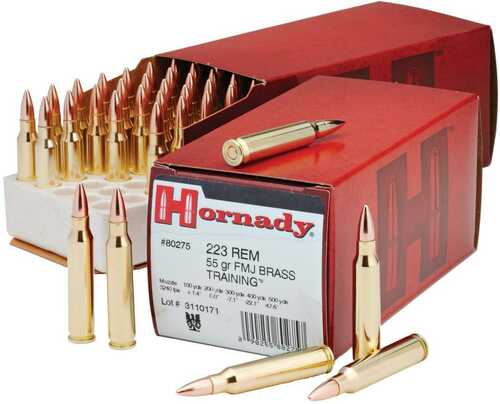 Hornady Custom Rifle Ammunition .223 Rem 55 Gr FMJBT 3240 Fps - 50/Box