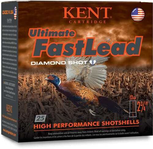 Kent Ultimate Fast Lead Shotshells 12 Ga 2-3/4" 1-3/8Oz 1475 Fps #4 25/ct