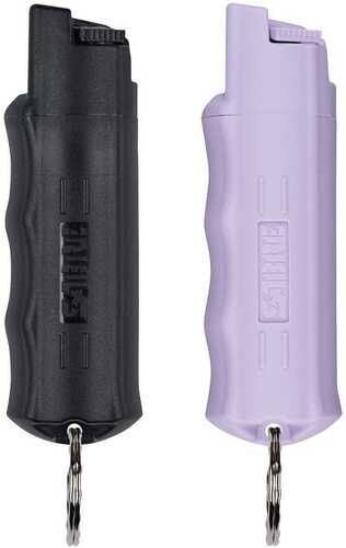 Sabre Red Pepper Spray With Key Ring 2/pk Black & Lavender