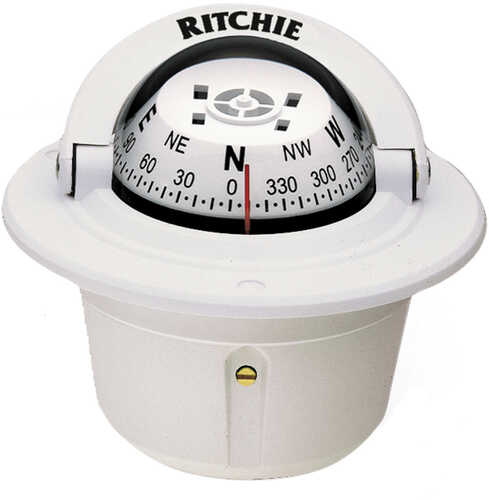 Ritchie F-50W Explorer Compass - Flush Mount - White