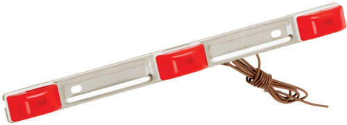 Wesbar Red Waterproof ID Light Bar - Stainless Steel - White Base