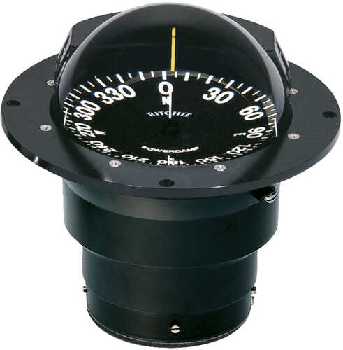 Ritchie FB-500 Globemaster Compass - Flush Mount Black 12V 5 Degree Card