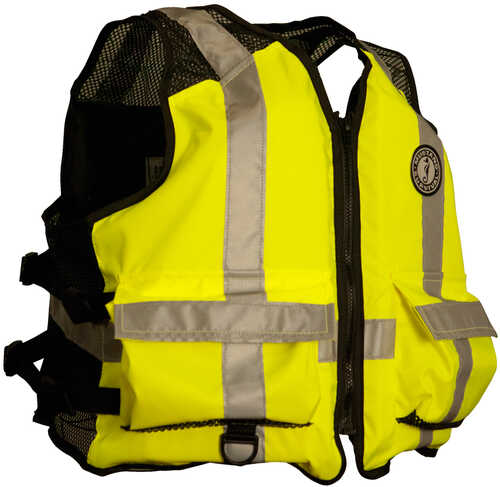 Mustang High Visibility Industrial Mesh Vest - Fluorescent Yellow/Green - S/M