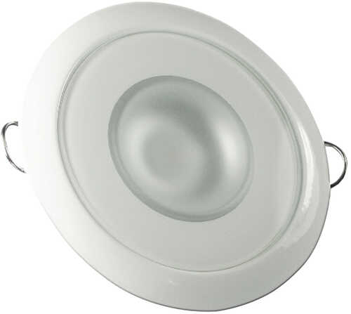 Lumitec Mirage - Flush Mount Down Light Glass Finish/White Bezel 3-Color Red/Blue Non Dimming w/White