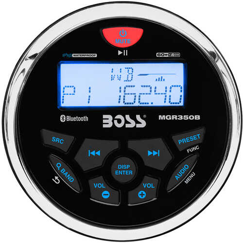 Boss Audio MGR350B Marine Gauge Style Radio - MP3/CD/AM/FM/RDS Receiver