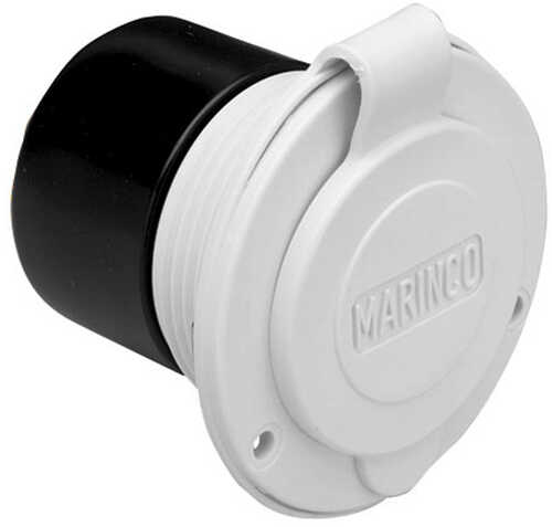 Marinco 15A 125V On-Board Charger Inlet - Front Mount - White