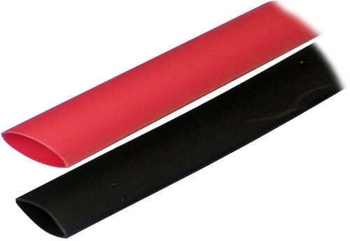 Ancor Adhesive Lined Heat Shrink Tubing (ALT) - 3/4" x 3" - 2-Pack - Black/Red