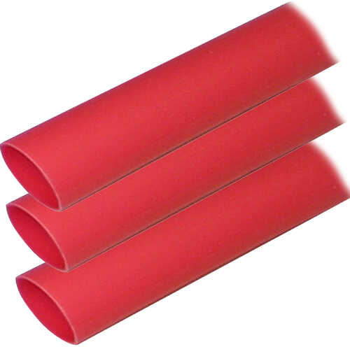 Ancor Adhesive Lined Heat Shrink Tubing (alt) - 1" X 12" - 3-pack - Red