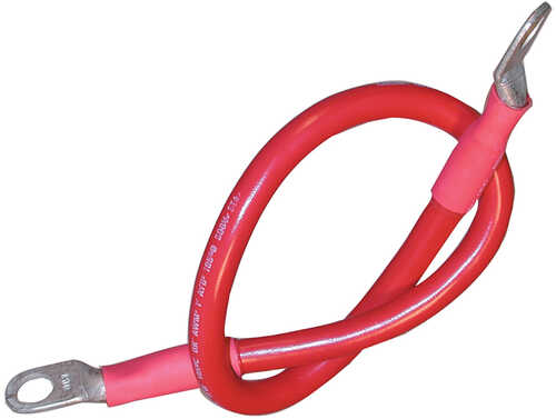 Ancor Battery Cable Assembly, 2 AWG (34mm&#178;) Wire, 3/8" (9.5mm) Stud, Red - 18" (45.7cm)