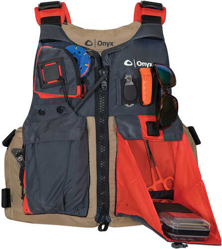 Onyx Kayak Fishing Vest - Adult Oversized - Tan/Grey