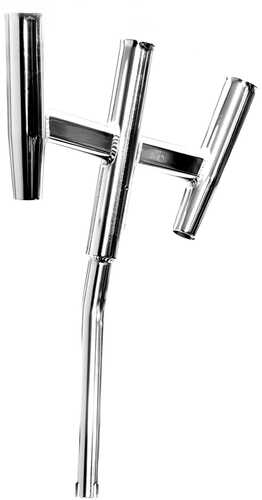 Tigress Triple Aluminum Kite Rod Holder - Bent Butt - Polished