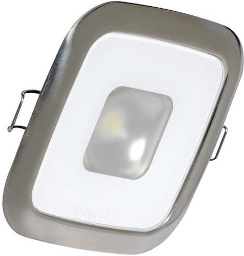 Lumitec Square Mirage Down Light - White Dimming, Red/Blue Non-Dimming - Polished Bezel