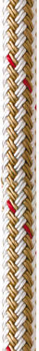 New England Ropes 3/8" x 15&#39; Nylon Double Braid Dock Line - White/Gold w/Tracer