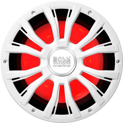 Boss Audio MRG10W 10" Marine 800W Subwoofer w/Multicolor Lighting - White