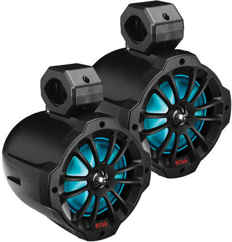 Boss Audio 6.5" Amplified Wake Tower Multi-Color Illuminated Speakers - Black