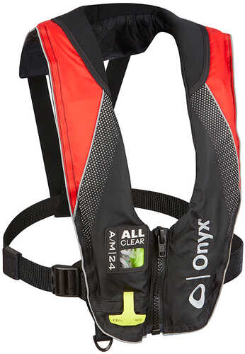 Onyx A/M-24 Series All Clear Automatic/Manual Inflatable Life Jacket - Black/Red - Adult