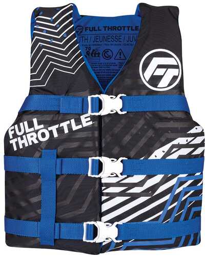 Full Throttle Youth Nylon Life Jacket - Blue/black