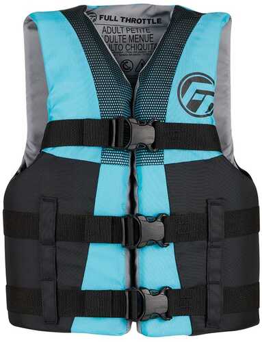 Full Throttle Teen Nylon Life Jacket - Aqua/black