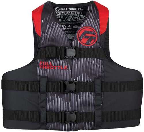 Full Throttle Adult Nylon Life Jacket - L/XL - Red/Black