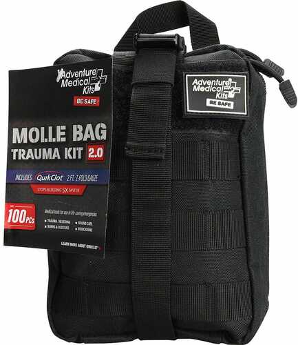 Adventure Medical Kits 20640303 MOLLE Bag Trauma Kit 2.0 Treats Injuries/Illnesses Black