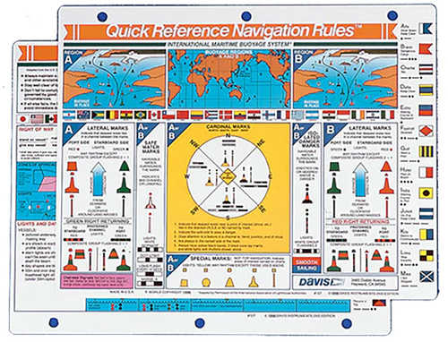 Davis Quick Reference International Navigation Rules Card