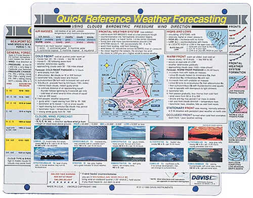 Davis Quick Reference Weather Forecasting Card